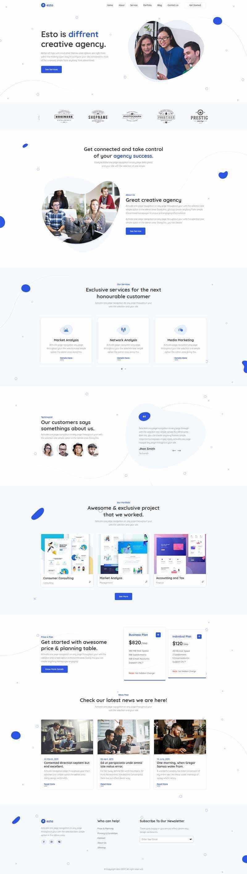 响应式创意的微小企业工作室网站html模板 - Hope`Chen资源网