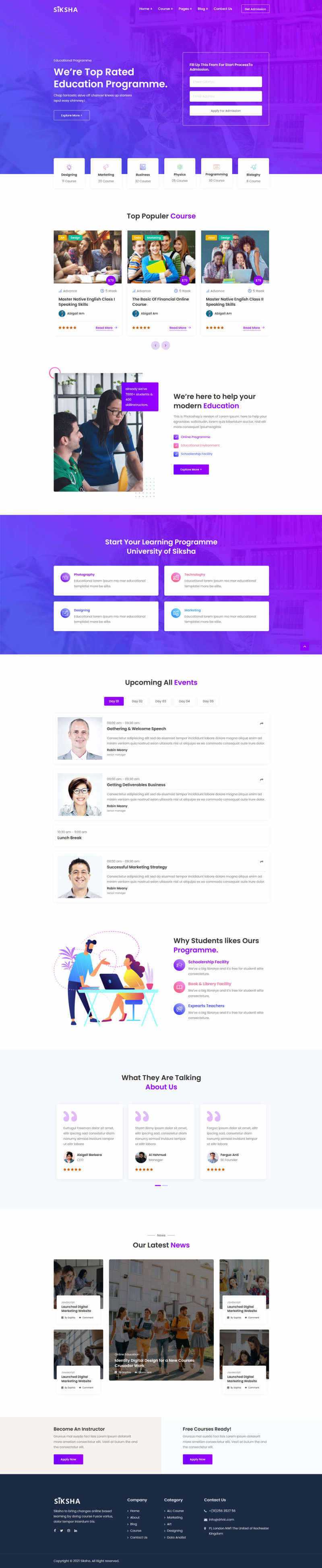 在线课程教育服务机构html模板 - Hope`Chen资源网