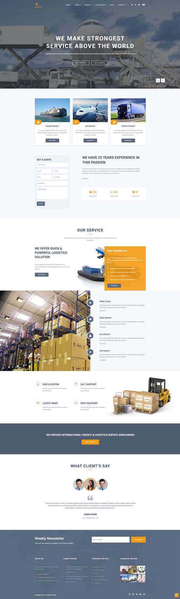 响应式运输物流网站html模板 - Hope`Chen资源网