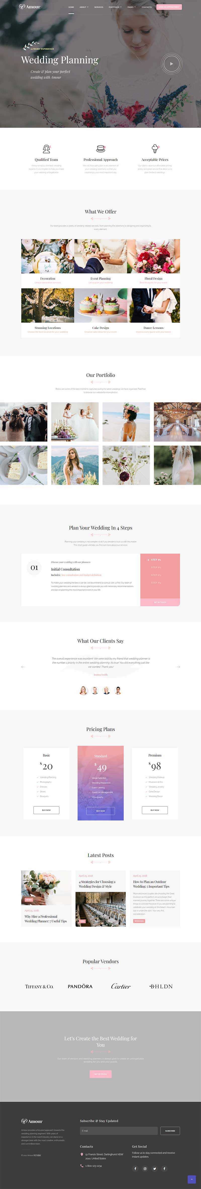 粉色简约的婚庆婚礼策划网站html模板 - Hope`Chen资源网