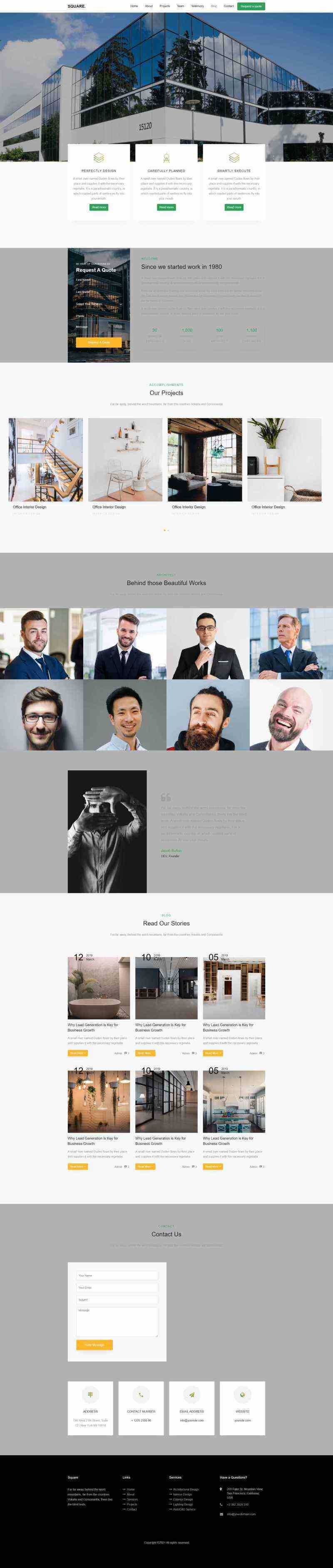 响应式室内装修设计网站html模板 - Hope`Chen资源网