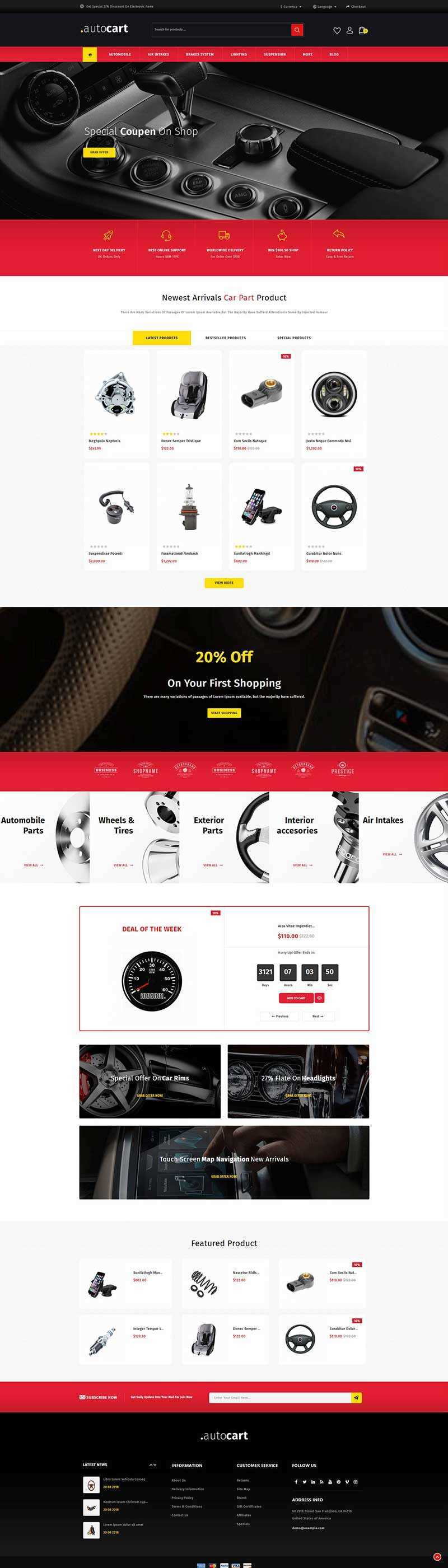 高端大气的汽车零件电商网站html模板 - Hope`Chen资源网