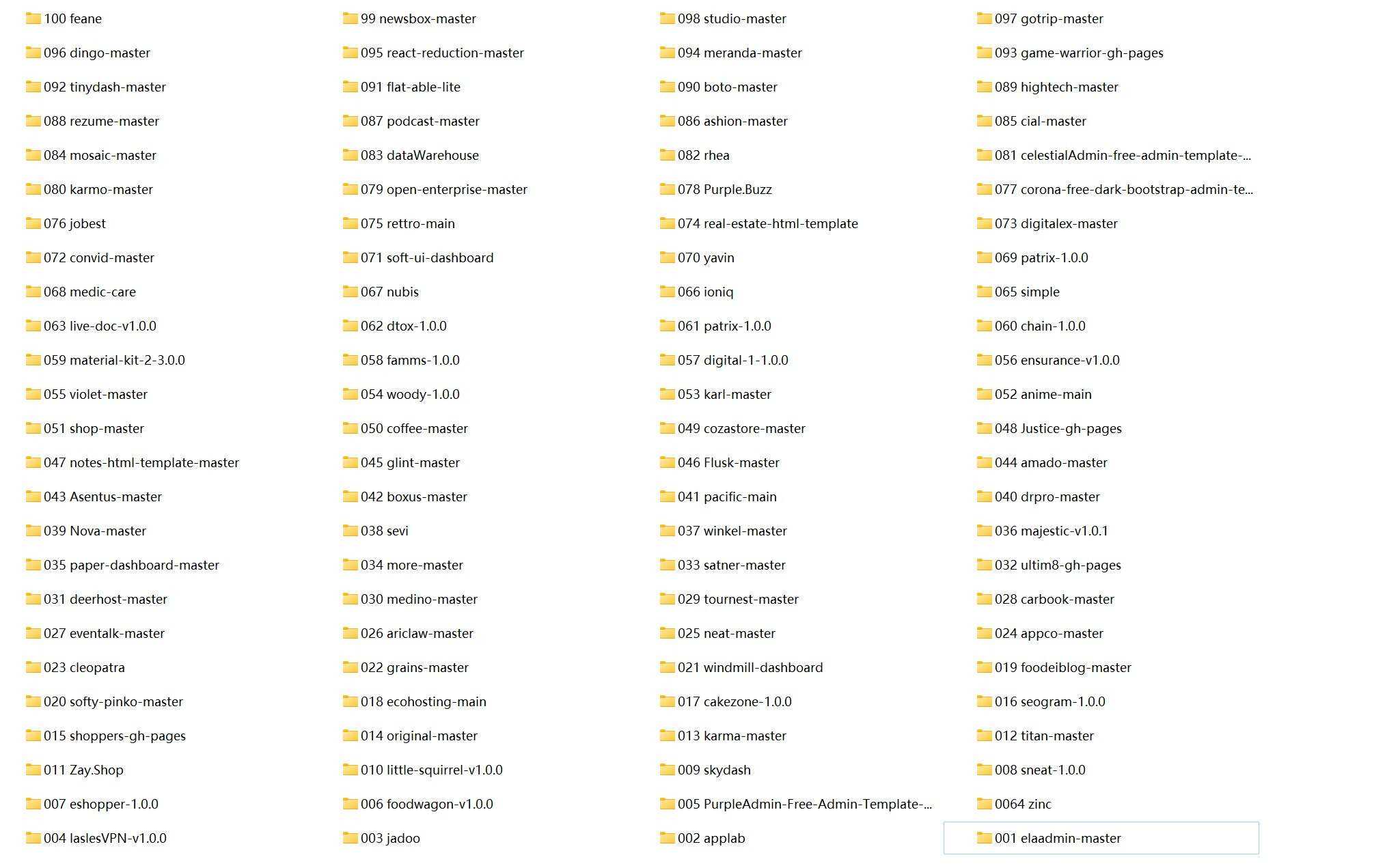 2022年新款100个HTML5模板 包含后台和各类型前端 - Hope`Chen资源网