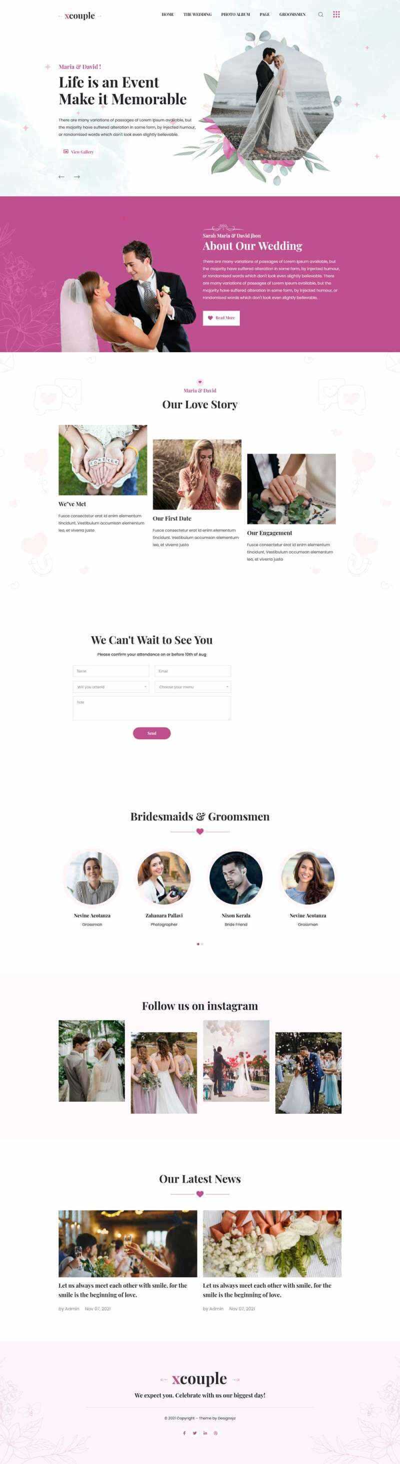 婚礼图片相册展示HTML模板 - Hope`Chen资源网