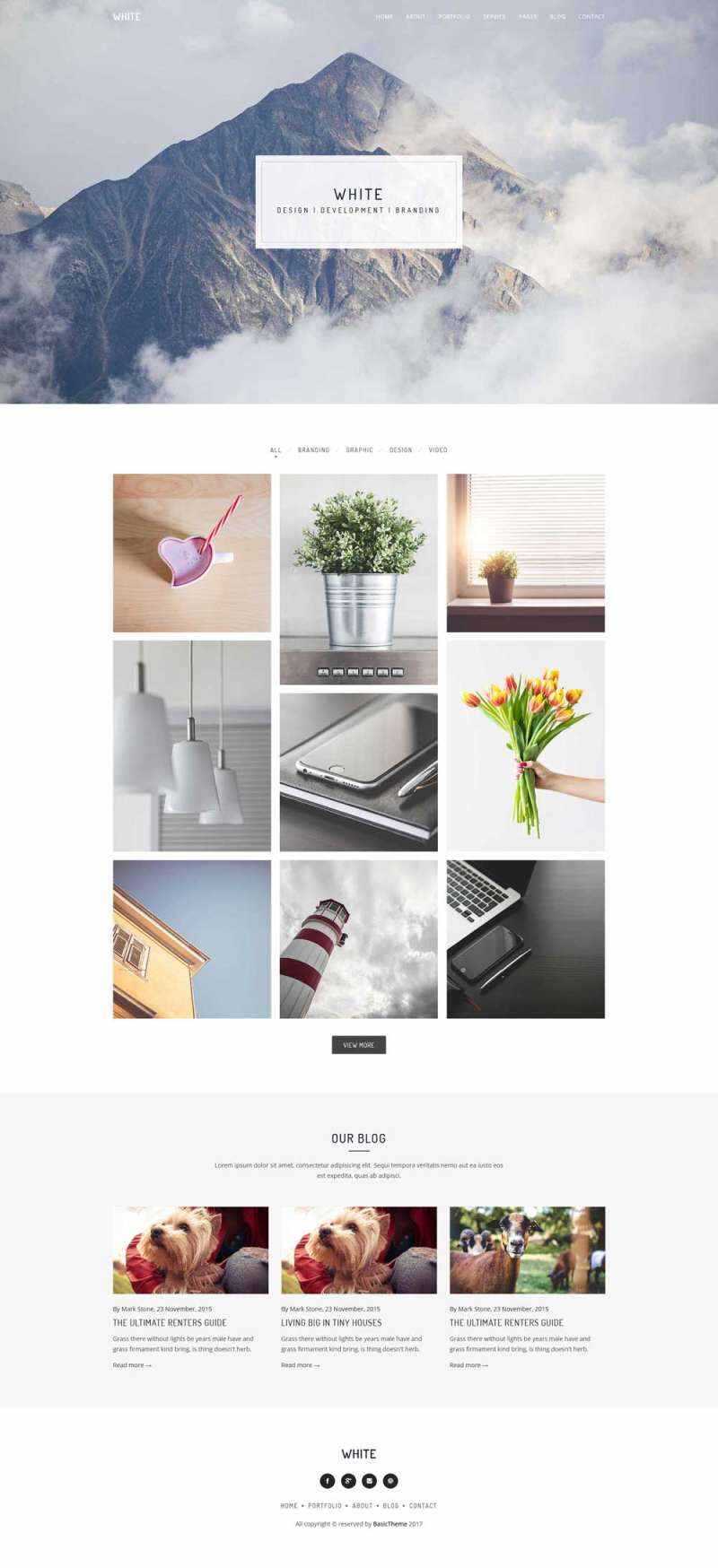 bootstrap轻量级图片相册博客html模板 - Hope`Chen资源网