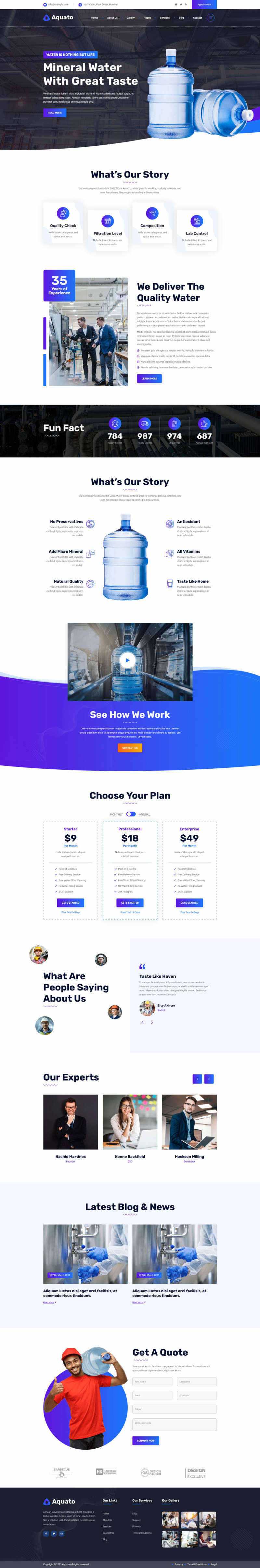bootstrap饮用水送货服务公司网站HTML模板 - Hope`Chen资源网