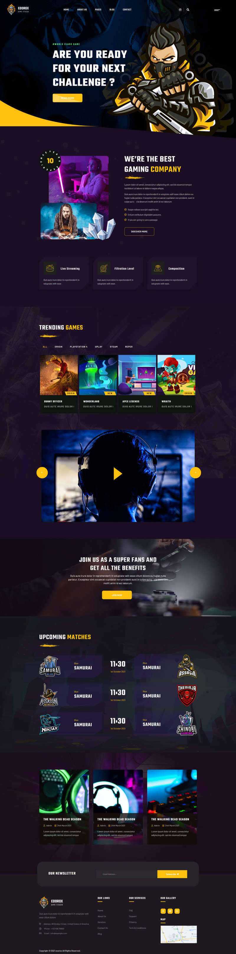 电子竞技游戏行业html5网站模板 - Hope`Chen资源网