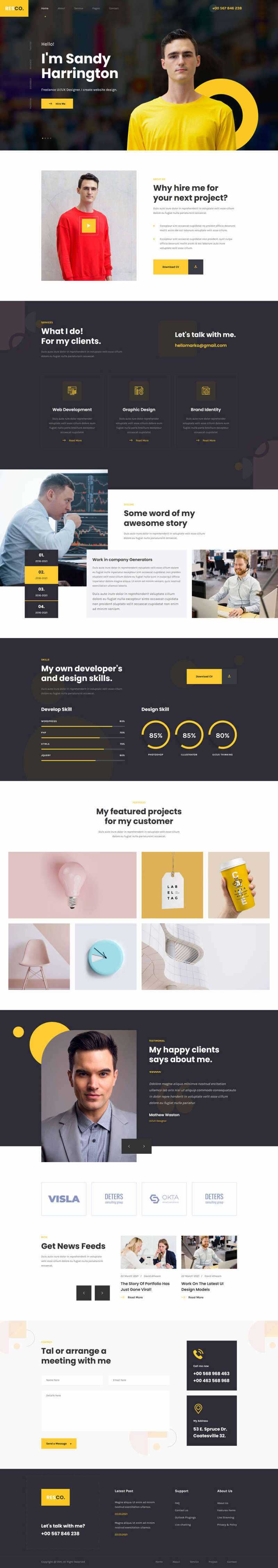 响应式个人简历介绍html5模板 - Hope`Chen资源网