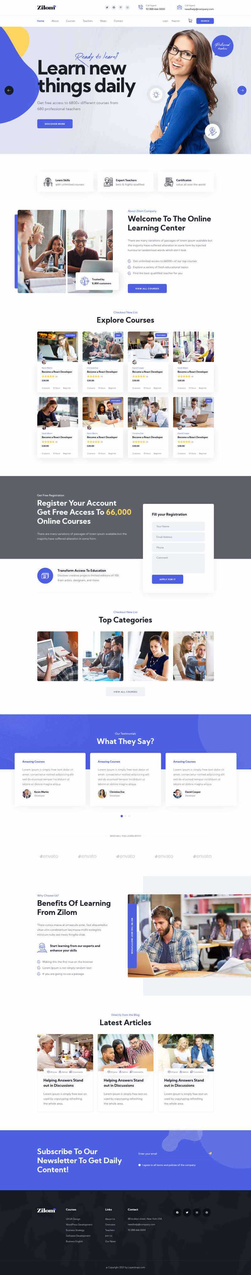 bootstrap在线教育学习官网HTML模板 - Hope`Chen资源网