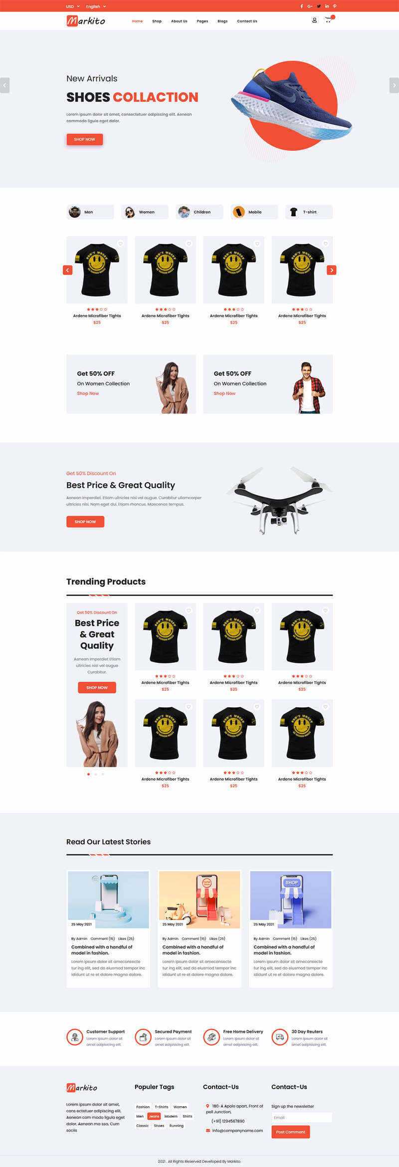 响应式多用途的生活类电商HTML模板 - Hope`Chen资源网