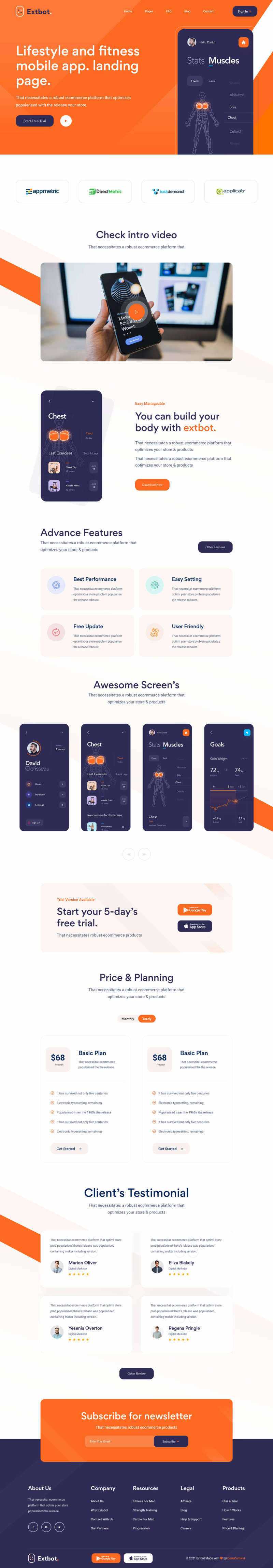 响应式健身运动app官网展示html模板 - Hope`Chen资源网