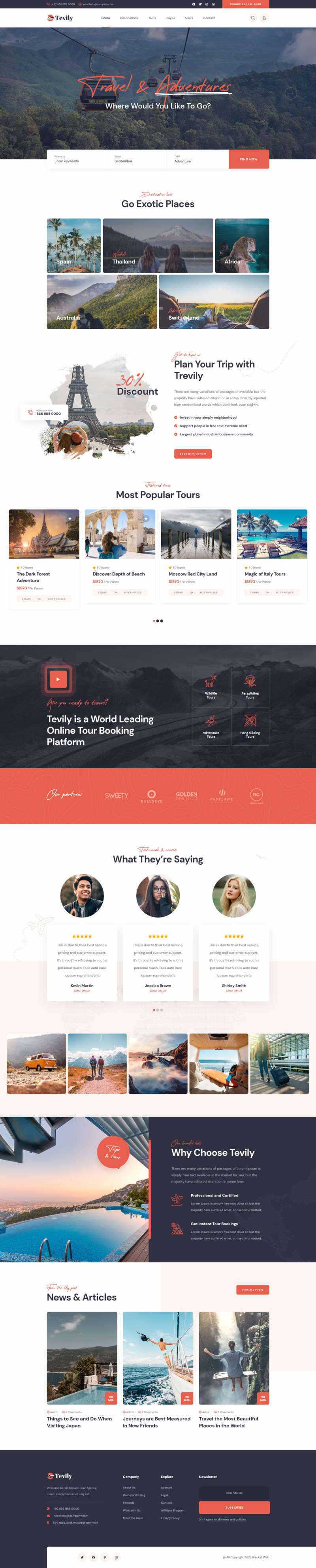 响应式的旅游团报名服务网站html模板 - Hope`Chen资源网