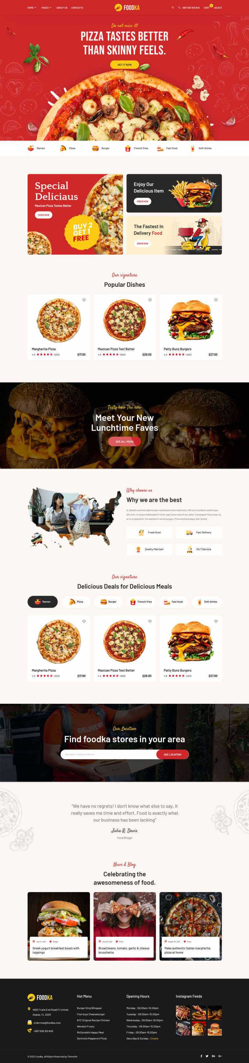 bootstrap响应式披萨店铺外卖配送HTML模板 - Hope`Chen资源网
