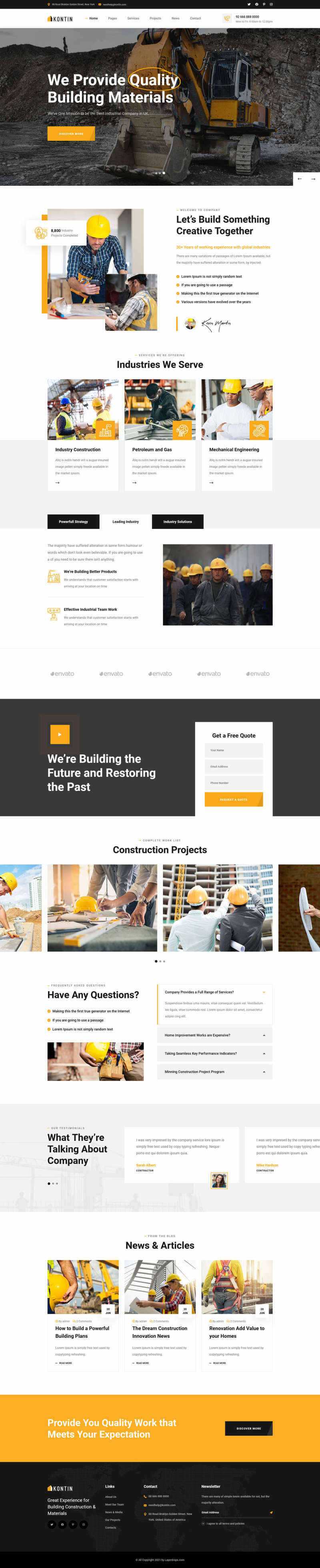 响应式工业、工厂和建筑业务公司网站html模板 - Hope`Chen资源网