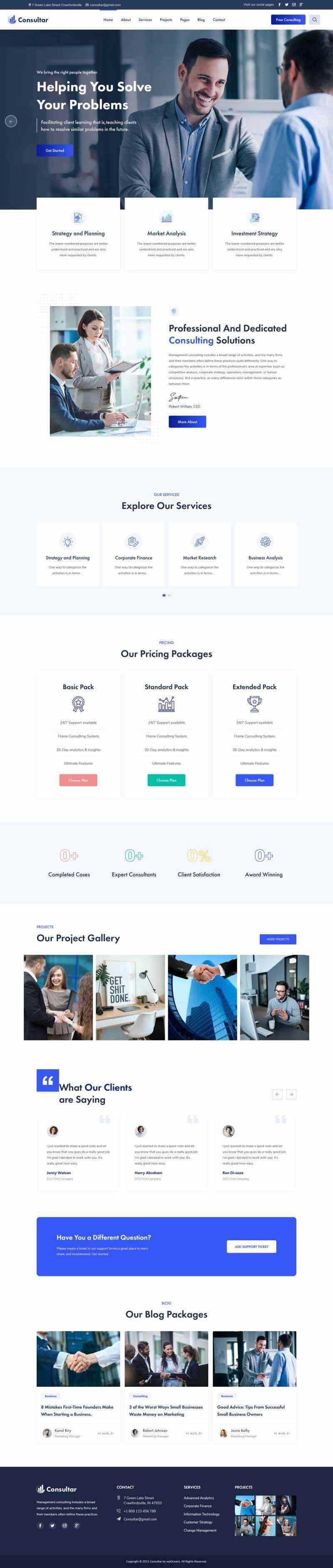 响应式商业咨询解决方案HTML5网站模板 - Hope`Chen资源网