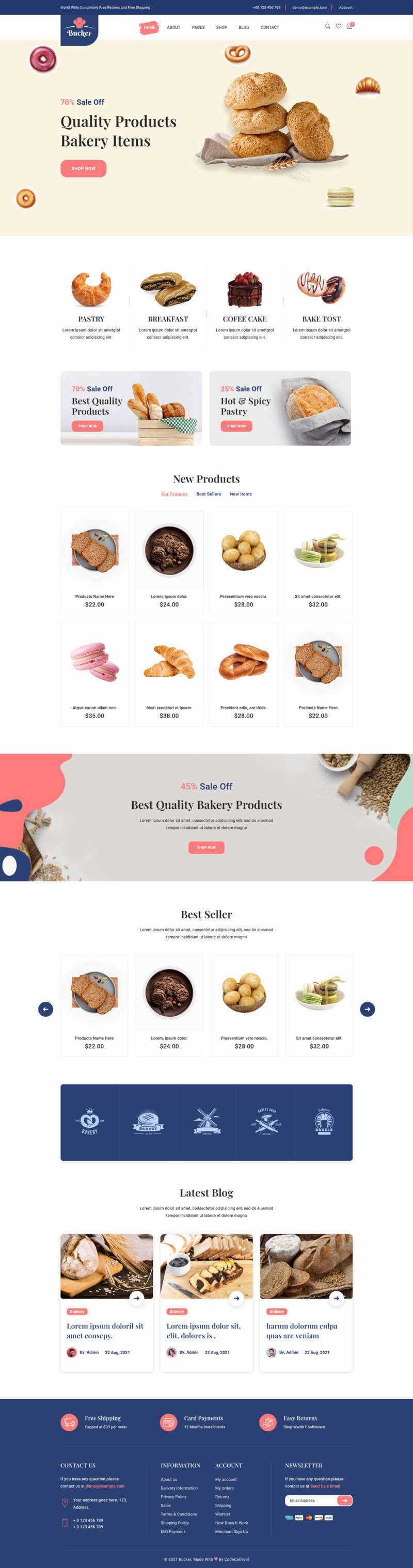 Bootstrap5甜品面包店铺HTML电商模板 - Hope`Chen资源网