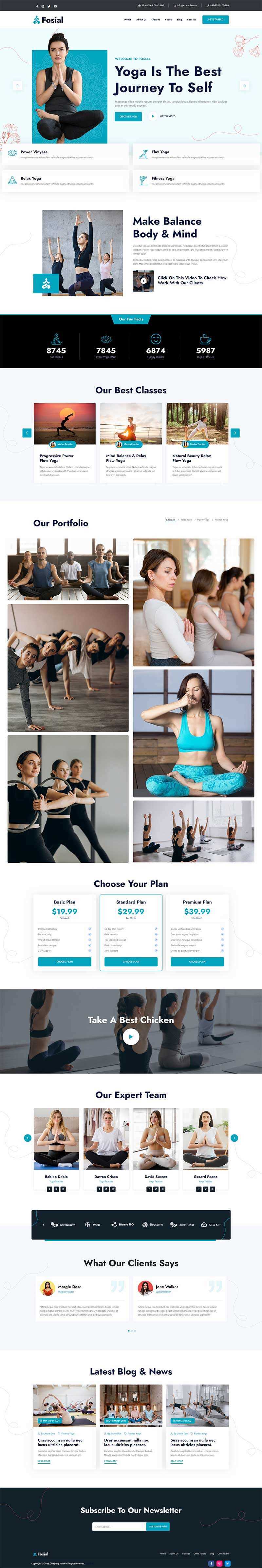 瑜伽培训机构HTML5网站模板 - Hope`Chen资源网