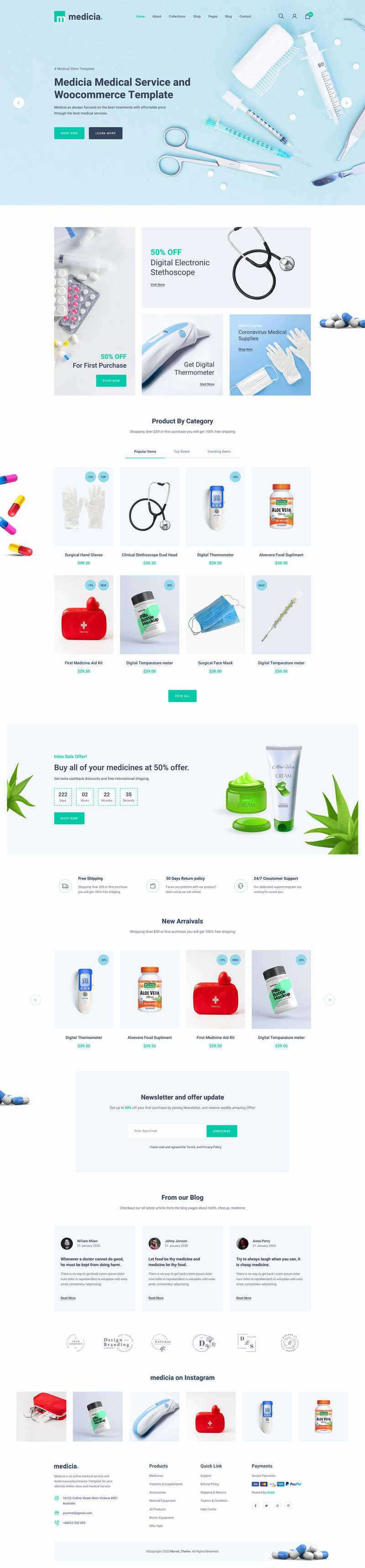 Bootstrap4医疗保健用品电子商务HTML5模板 - Hope`Chen资源网