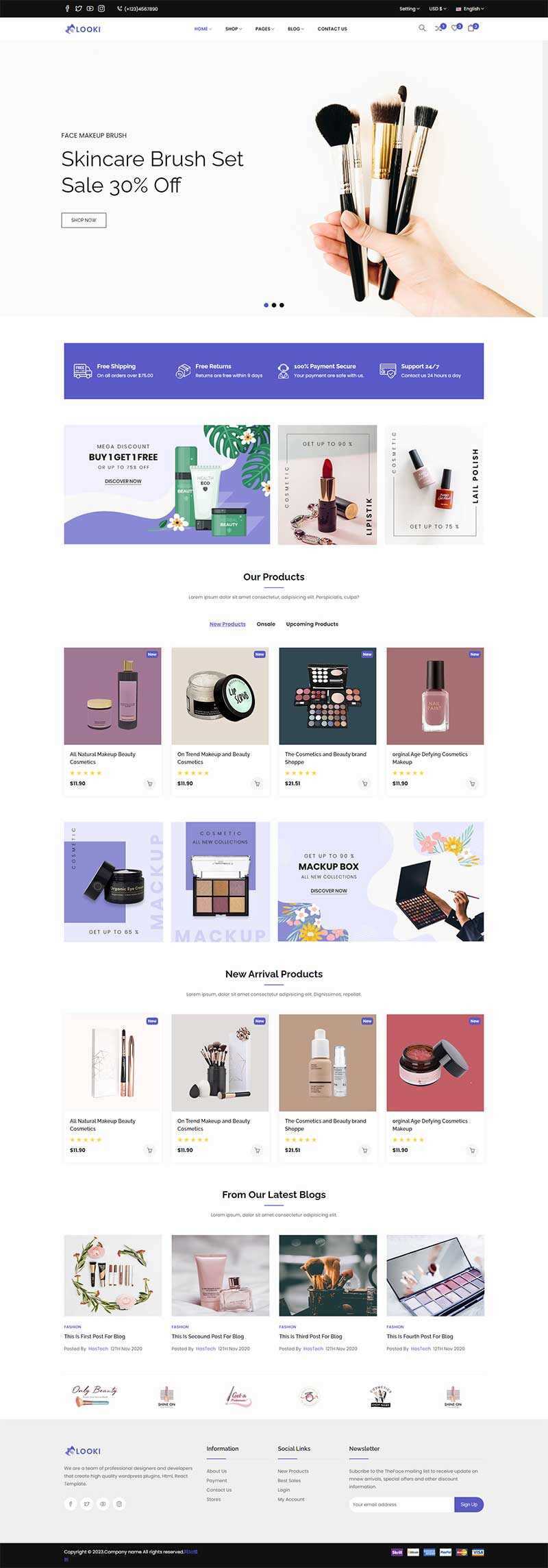 Bootstrap5美容化妆品电子商务html模板 - Hope`Chen资源网