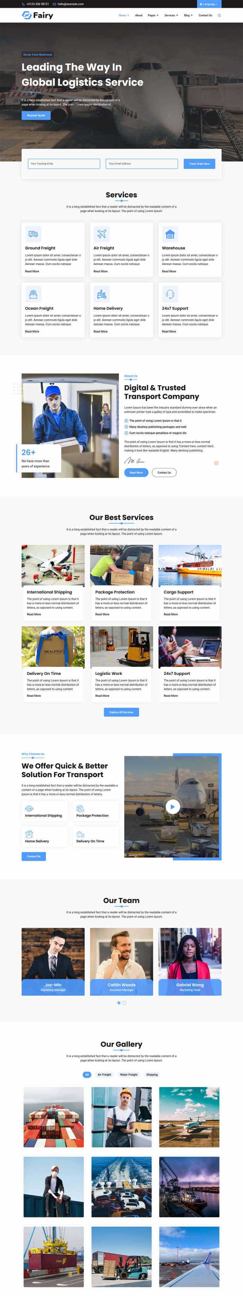 bootstrap响应式多功能的物流快递公司HTML模板 - Hope`Chen资源网