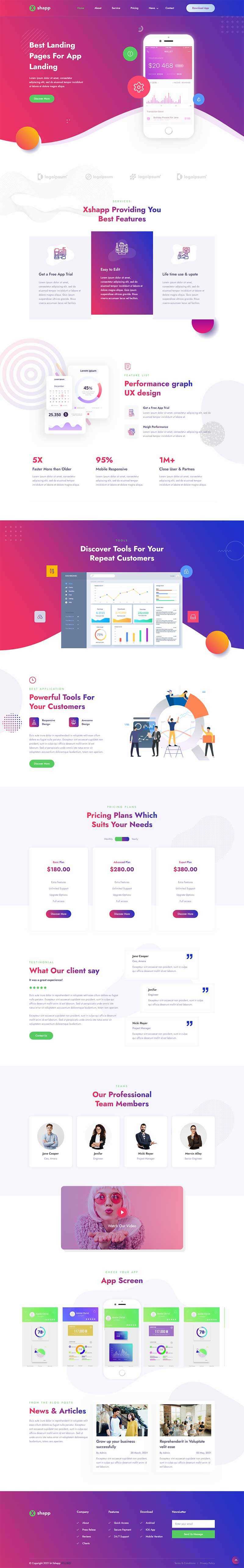 响应式app软件功能介绍官网html模板 - Hope`Chen资源网