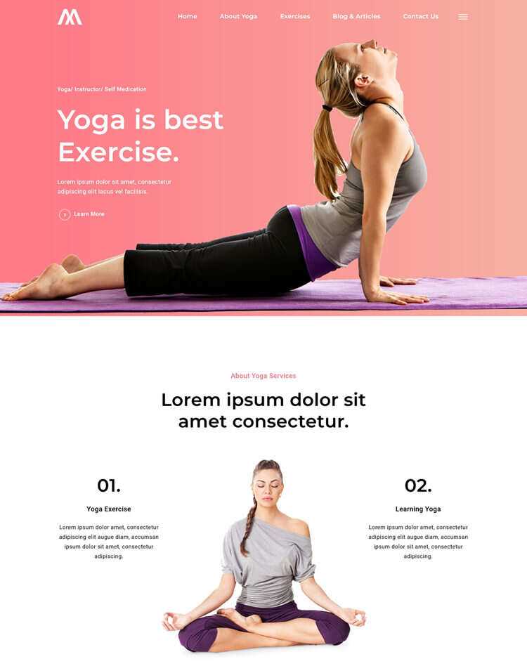 瑜伽馆瑜伽培训中心网站html5模板 - Hope`Chen资源网