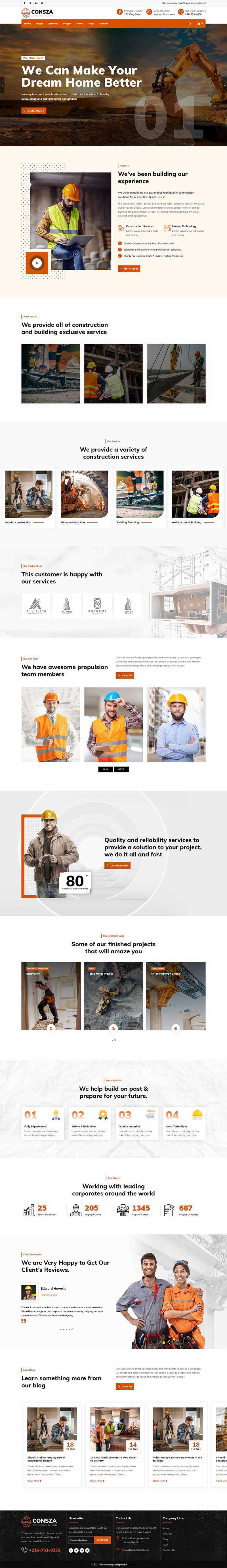 响应式房地产建筑工程企业网站HTML5模板 - Hope`Chen资源网