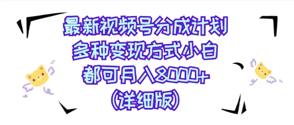 视频号创作者分成计划，多种变现方式，选择适合你领域赛道，小白轻松月入8000+（详细版） - Hope`Chen资源网