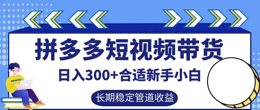 拼多多短视频带货日入300+保姆级实操账户展示 - Hope`Chen资源网