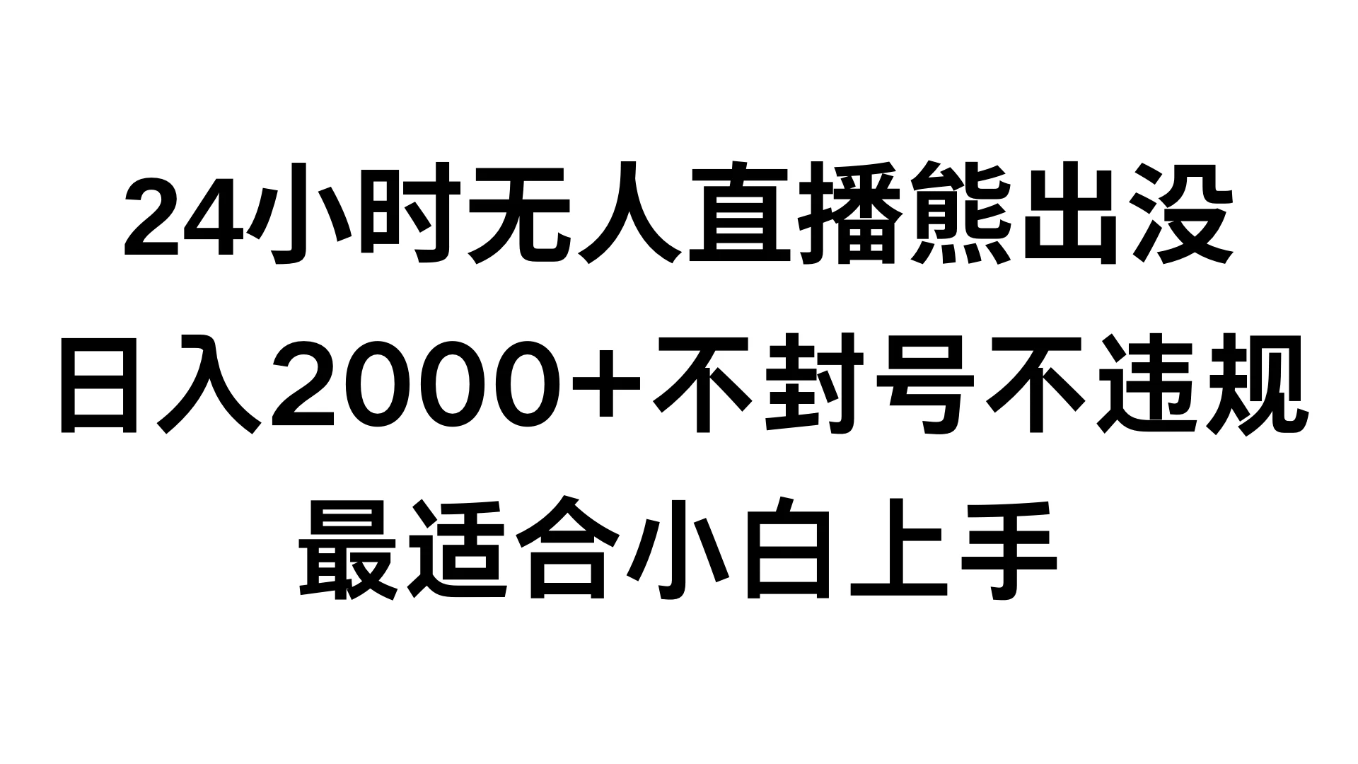 快手24小时无人直播熊出没，不封直播间，不违规，日入2000+，最适合小白上手，保姆式教学 - Hope`Chen资源网