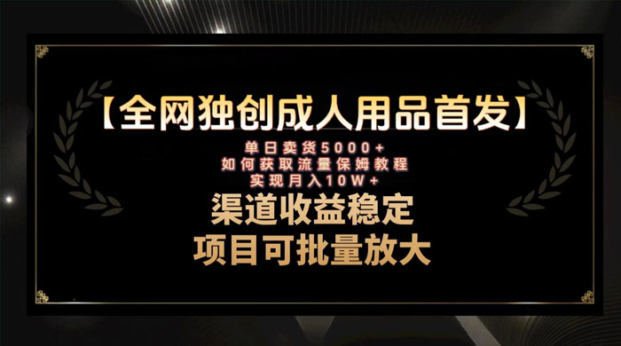 最新全网独创首发，成人用品赛道引流获客，单日卖货 5000+，月入 10w 保姆级教程 - Hope`Chen资源网