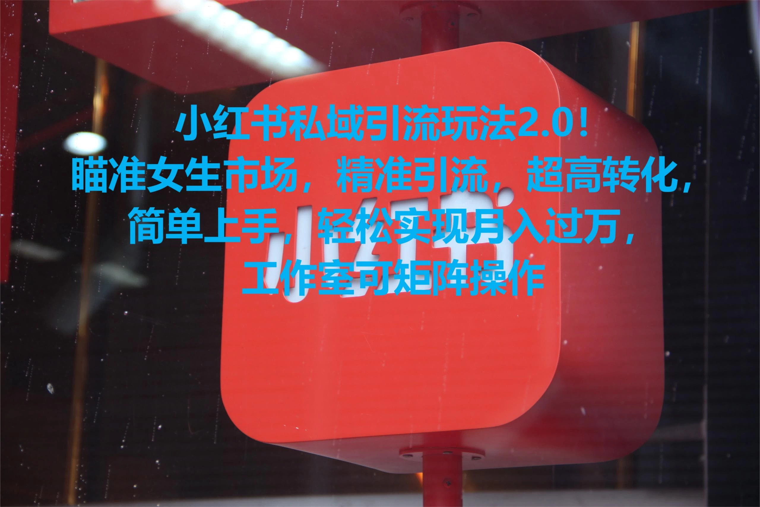 小红书私域引流玩法2.0！瞄准女生市场，精准引流，超高转化，简单上手，轻松实现月入过万，工作室可矩阵操作 - Hope`Chen资源网