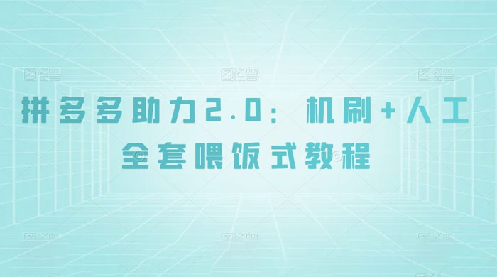 拼夕夕助力 2.0 新玩法：机刷+人工全套交付，喂饭式教程 - Hope`Chen资源网