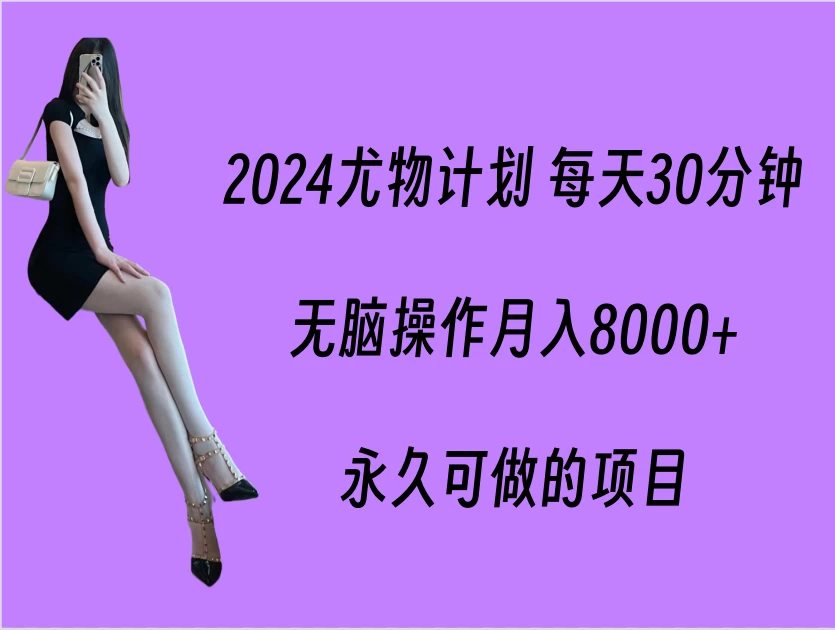 2024尤物计划 每天30分钟，无脑操作月入8000+，永久可做的项目 - Hope`Chen资源网