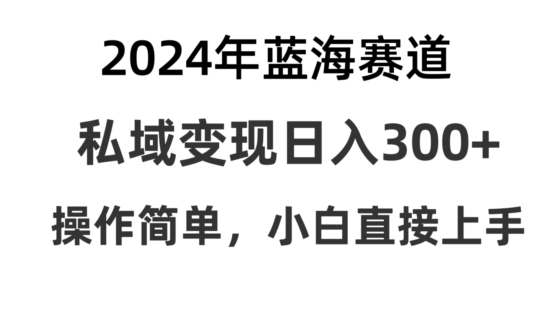 2024抖音蓝海赛道，私域变现日入300+，操作简单，每年只需一小时，纯小白可直接上手 - Hope`Chen资源网