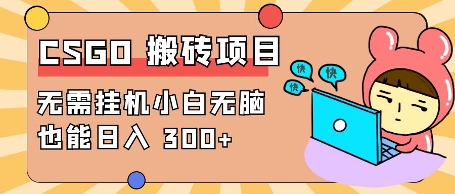 最新 CSGO 游戏搬砖项目，无需挂机小白无脑也能日入 300+ - Hope`Chen资源网