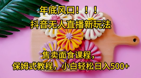 年底风口，抖音无人直播新玩法，售卖面食课程，保姆式教程，小白轻松日入500+ - Hope`Chen资源网