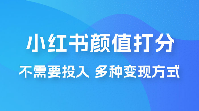 小红书颜值打分新玩法，不需要投入，适合所有人的一份副业，多种变现方式！ - Hope`Chen资源网