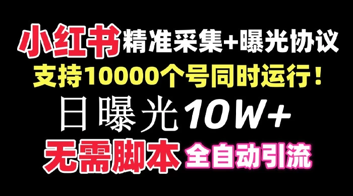 价值 10 万的小红书全自动采集+引流协议一体版！无需手机，支持 10000 个账号同时运行 - Hope`Chen资源网