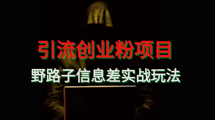 野路子信息差玩法实战教学，引流创业粉 - Hope`Chen资源网