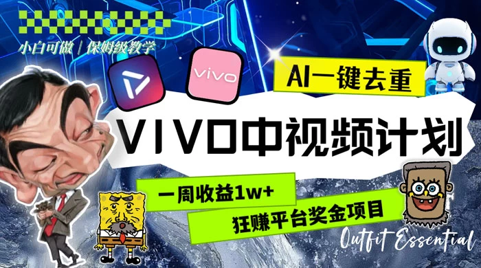一周收益 1w+ 的 VIVO 中视频计划，用 AI 一键去重，狂赚平台奖金（教程+素材） - Hope`Chen资源网