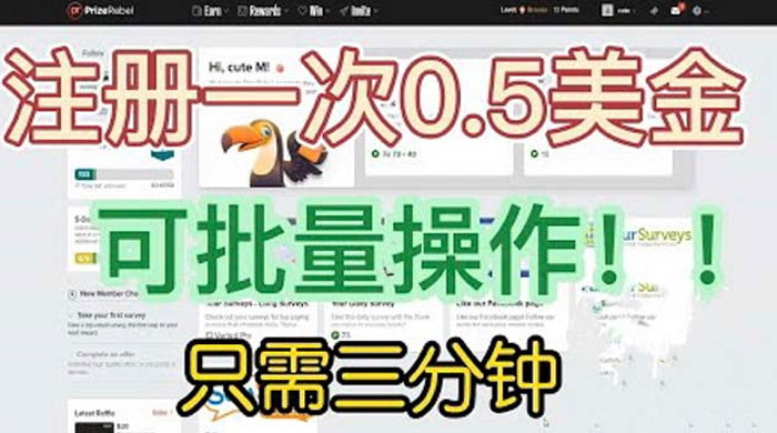 国外注册一次 0.5 美金项目：只需三分钟无脑操作、小白工作室福利 - Hope`Chen资源网