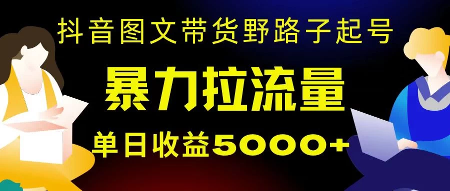 抖音图文带货暴力起号，单日收益 5000+，野路子玩法，简单易上手，一部手机即可 - Hope`Chen资源网