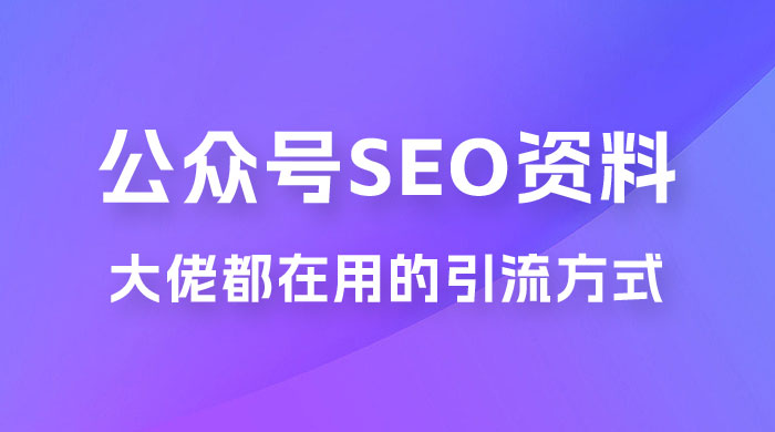 公众号 SEO 虚拟资料，操作简单，日入 500+，可批量操作 - Hope`Chen资源网