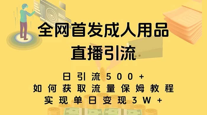 成人用品直播引流获客暴力玩法，单日引流500+，变现 3w+，保姆级教程 - Hope`Chen资源网