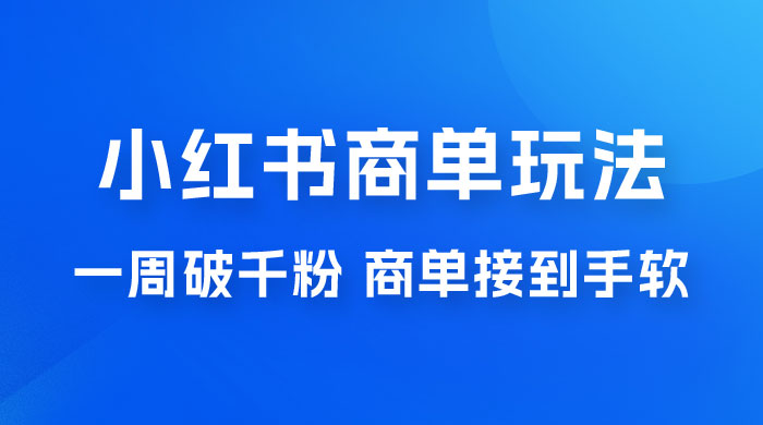 小红书商单蓝海玩法，一周破千粉，商单接到手软，一单 150-800 - Hope`Chen资源网